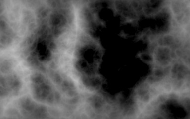 Background of abstract gray color smoke isolated on black color background. The wall of gray fog. 3D illustration