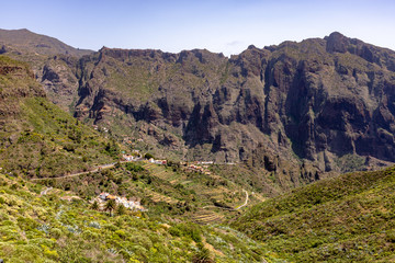 Small villages on a mountain on Tenerife