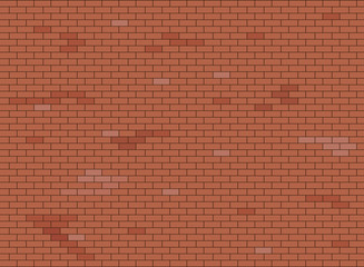 Abstract brown and red brick wall background texture. Vector illustration.