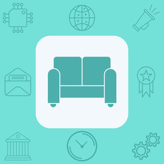 Sofa vector icon sign symbol