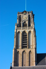 view on the church of San Lorenzo in Rotterdam, the Dutch metropolitan city on a beautiful spring day