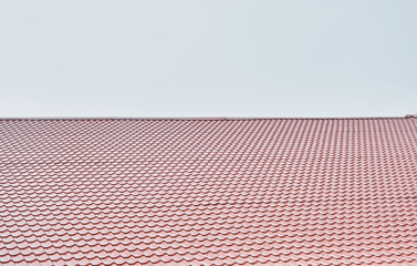Red tile roof of a European house