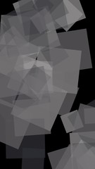 Gray translucent hexagons on dark background. Vertical image orientation. 3D illustration