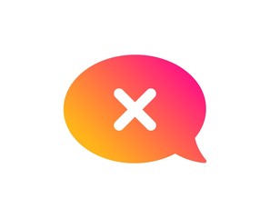 Obraz premium Reject message icon. Decline or remove chat sign. Classic flat style. Gradient reject icon. Vector
