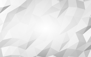 White abstract background. Lowpoly backdrop. Crumpled paper. 3D illustration