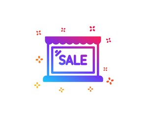 Sale icon. Shopping store discounts sign. Clearance symbol. Dynamic shapes. Gradient design sale icon. Classic style. Vector