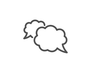 Messenger line icon. Comic speech bubble sign. Chat message symbol. Quality design element. Linear style messenger icon. Editable stroke. Vector