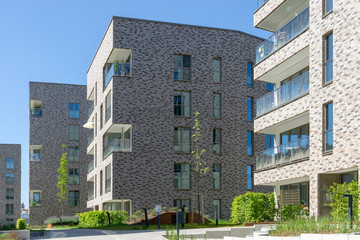 modern building with brick facade