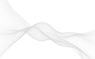 Fototapeta premium White abstract background. Fluttering white scarf. Waving on wind white fubric. 3D illustration
