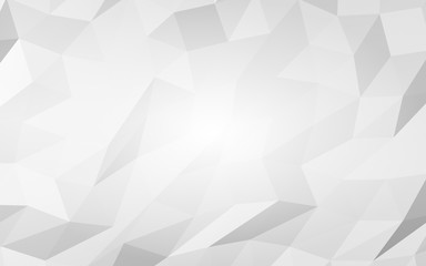 White abstract background. Lowpoly backdrop. Crumpled paper. 3D illustration