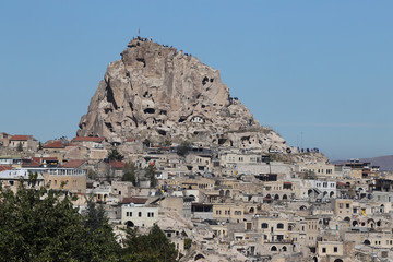 Uchisar Castle in Cappadocia, Nevsehir, Turkey