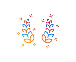 Laurel wreath line icon. Reward symbol. Winner award sign. Gradient design elements. Linear laurel wreath icon. Random shapes. Vector