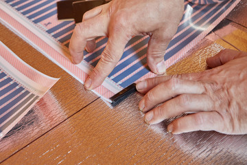 Obraz premium Floor heating installation