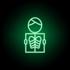 Medical, x rays icon in neon style. Element of medicine illustration. Signs and symbols icon can be used for web, logo, mobile app, UI, UX