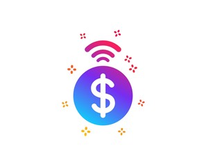 Contactless payment icon. Dollar exchange sign. Finance symbol. Dynamic shapes. Gradient design contactless payment icon. Classic style. Vector