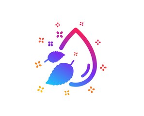 Water drop icon. Moisture sign. Dynamic shapes. Gradient design water drop icon. Classic style. Vector