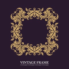 Exclusive leafy vintage ornament. Luxury golden pattern. Elements of the logo. Gold decorative frame. Vector logo. Monogram, initials, jewelry. Restaurants, hotels, bars and boutiques.