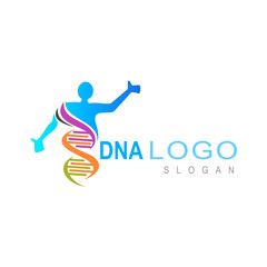 DNA logo, icon of life, human and medical, symbol of treatment of people,  medical treatment