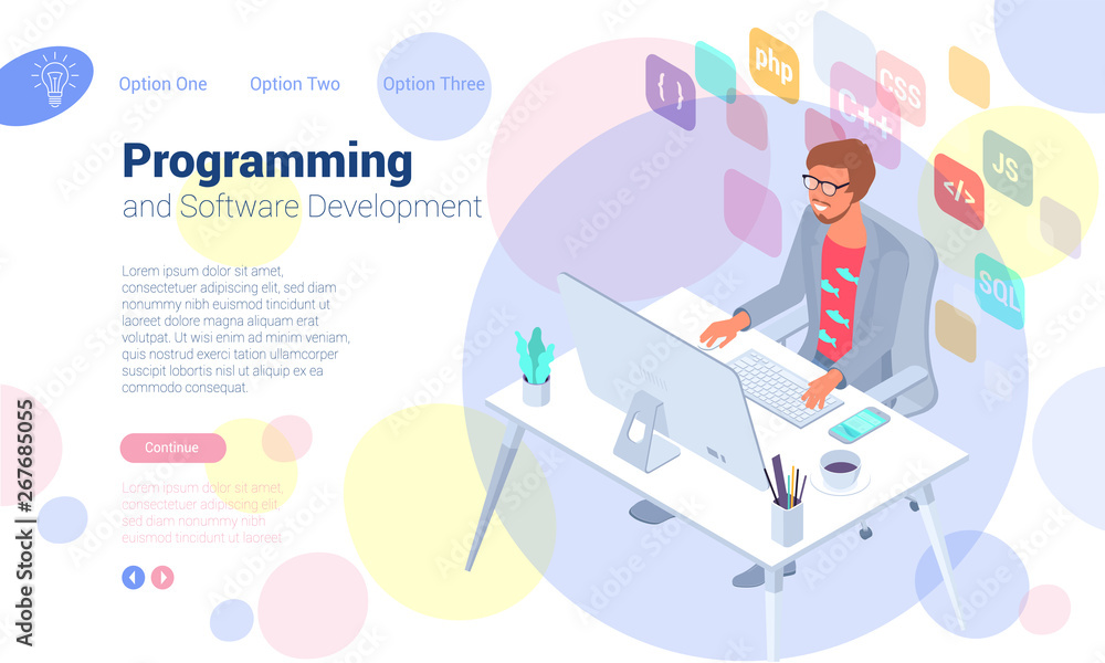 Wall mural programmer at work