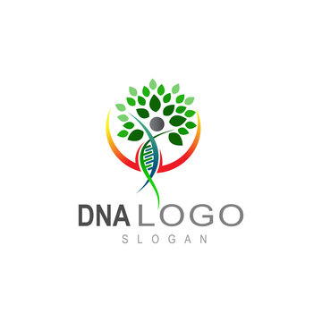 DNA logo, icon of life, tree and human,medical icon