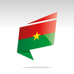 New abstract Burkina Faso flag origami logo icon button label vector