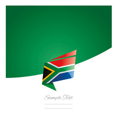 New abstract South Africa flag origami green background vector