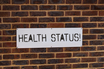 Word writing text Health Status. Business photo showcasing The state of health of a demonstrating or population assessed