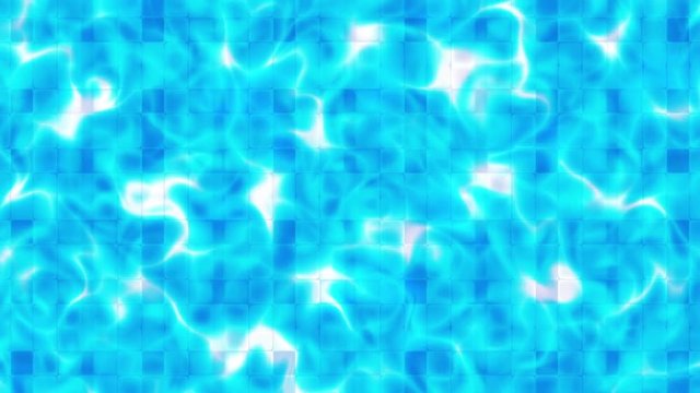 Moving random blue wavy texture. Imitation of a water surface. Looping footage.