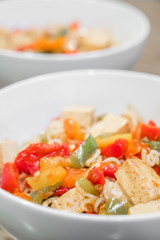 Stir fry noodle dish in bowl