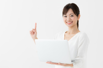 Fototapeta premium 女性 ノートパソコン