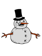sir herr gentlemen zylinder hut monokel brille schneemann winter weihnachten kalt schnee basteln bauen schneeball spaß spielen comic cartoon lustig clipart