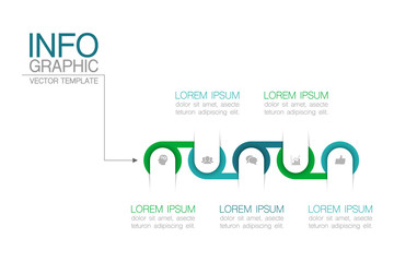Vector iInfographic template for business, presentations, web design, 5 options.