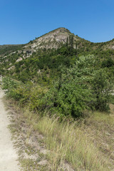 Fototapeta premium Summer landscape of Rock formation The Stone Dolls of Kuklica near town of Kratovo, Republic of North Macedonia