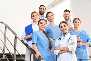 Group of medical doctors at clinic. Unity concept