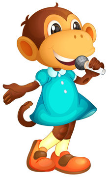 A monkey singer character