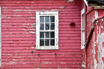 abandoned weathered wood farmhouse