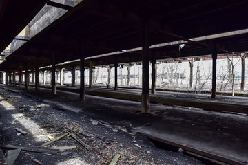 Fototapeta na wymiar abandoned factory warehouse