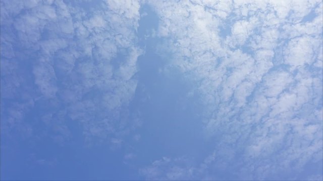 Beautiful white clouds Blue sky on background, time lapse moving fast