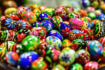 Fototapeta na wymiar colorful pile of painted Easter eggs