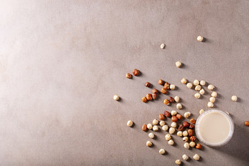 Hazelnut milk served with hazelnuts