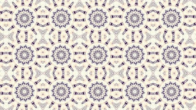 Symmetric mosaic tile transforming ornament. Abstract looping footage.