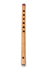 Wind musical instrument flute on white background.Pipe