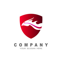 shield logo, security icon, dragon shield logo, 