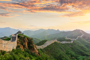 Fototapeta na wymiar The Great Wall of China at sunset,Jinshanling