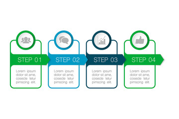 Vector iInfographic template for business, presentations, web design,  4 options.