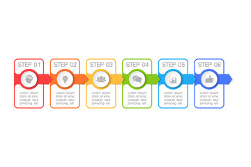 Vector iInfographic template for business, presentations, web design,  6 options.