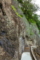 伊豆半島ジオパーク、弁天島の海底火山噴火の痕跡、静岡県松崎町にて