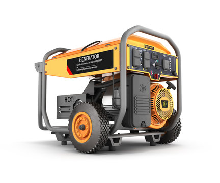 Portable gasoline generator isolated on a white background 3d render