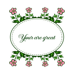 Vector illustration decorative of card your are great with various of abstract pink wreath frames
