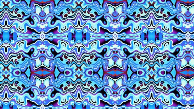 Symmetric mosaic tile transforming ornament. Abstract looping footage.